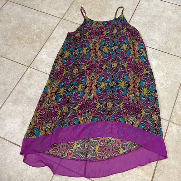 Lane Bryant Purple Paisley Chiffon Midi Dress 22/24 - Picture 2 of 8